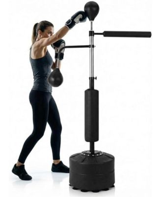 3-in-1 Punching Bag Set with Stand, Adjustable Boxing Bag with 2 Speed Balls and 360degree(s) Bar, Home Gym Training Equipment for Adults Teens