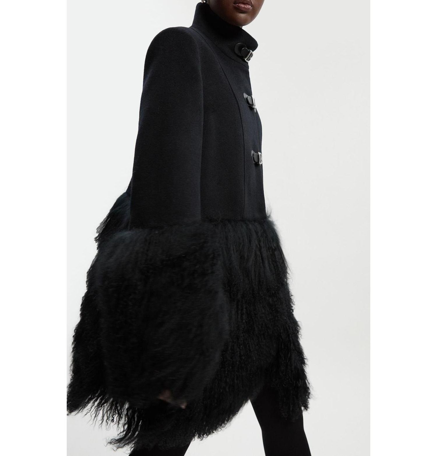 Women's Brushed Wool Buckle Detail Short Coat
