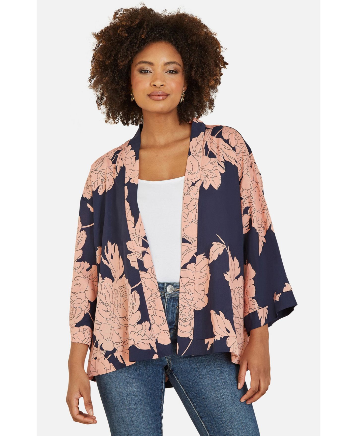 Женская куртка Yumi Blossom Print Relaxed, цвет: Тёмно-синий — фото 4