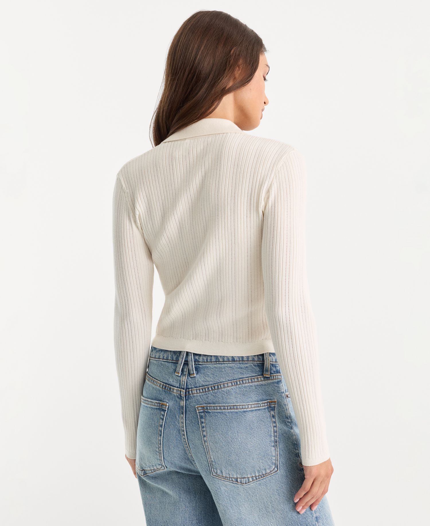 Women's Long-Sleeve Collared Cardigan