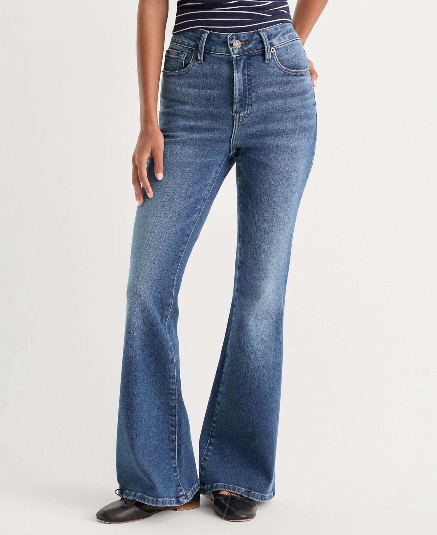 Petite Soft Tech Good Legs Flare Jeans