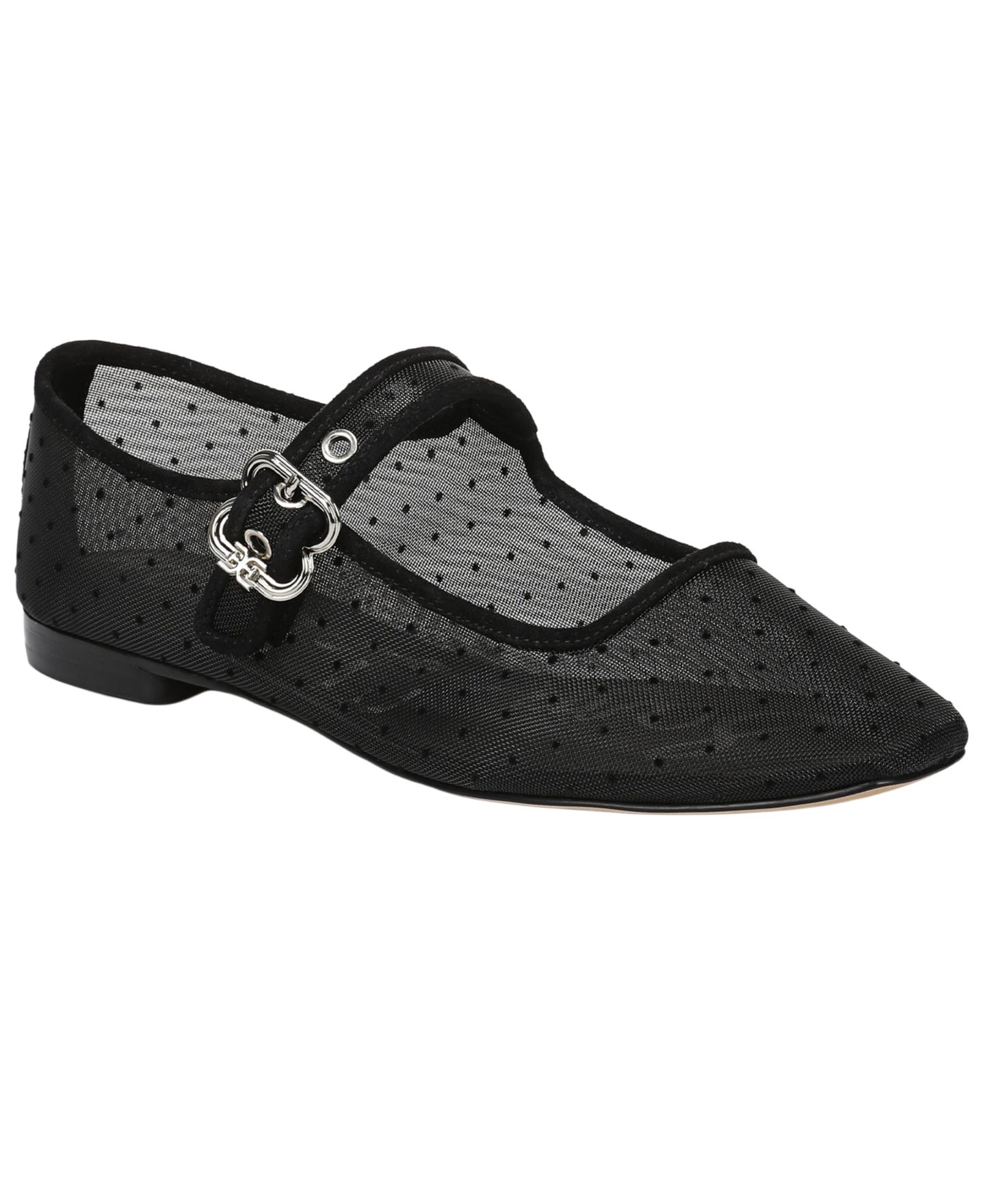 Женские сетчатые балетки Sam Edelman Michaela Mary Jane, цвет: Чёрный сетчатый, вариант 1 — фото 1
