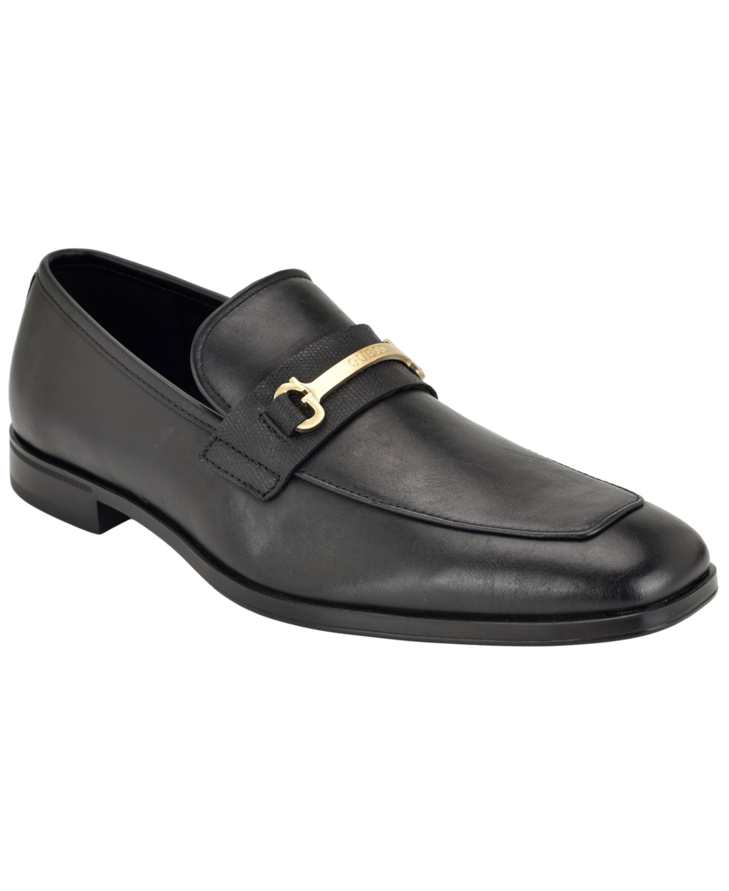 Мужские туфли GUESS Handen Square-Toe Dress Slip-On, цвет: Чёрный разноцветный — фото 1