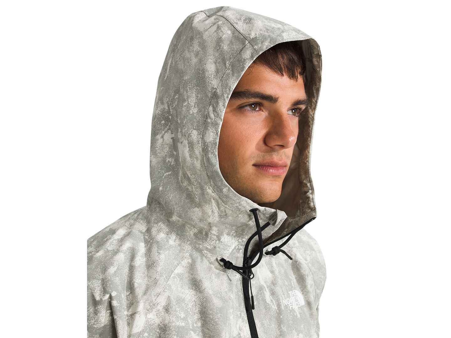 Мужская куртка The North Face Print Antora Rain Hooded, цвет: Каменный меловой с принтом — фото 4