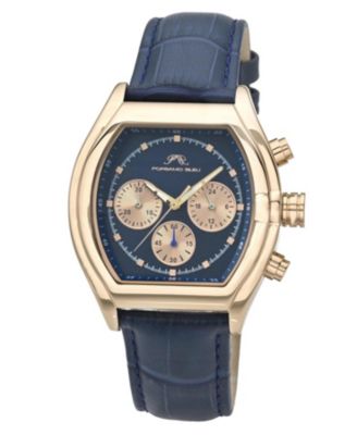 Roman Chronograph Genuine Leather Rose Tone and Men's Watch 1293CROL