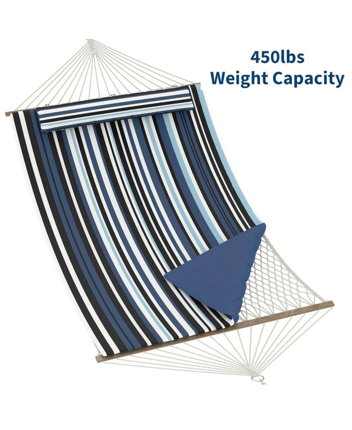 gaomon 2 in 1 Outdoor Hammock with Cotton Rope and Polyester Pad for Patio, Backyard, Garden, Beach