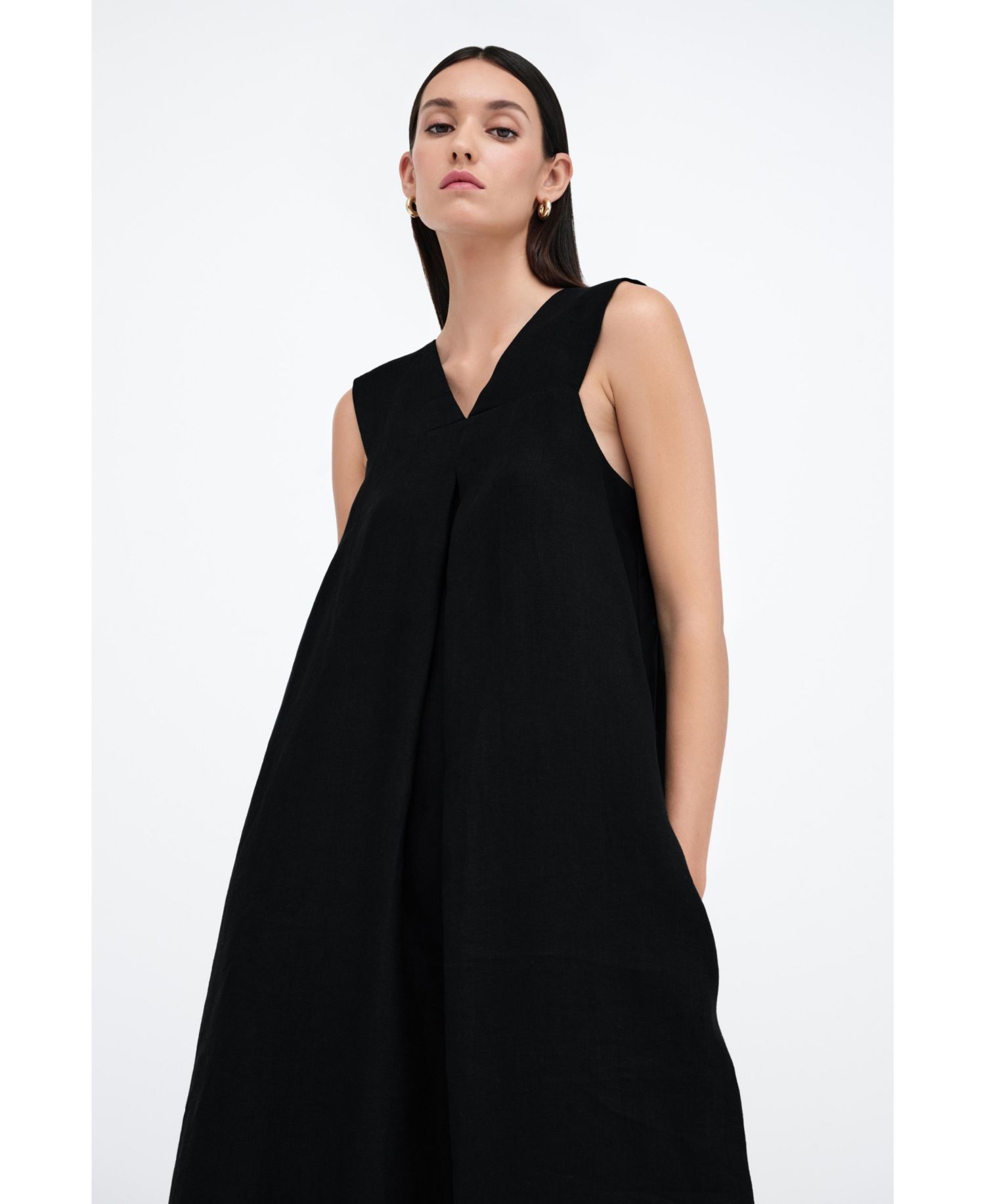 Women's Helena Sleeveless V-Neck Flowy Cotton Maxi Dress