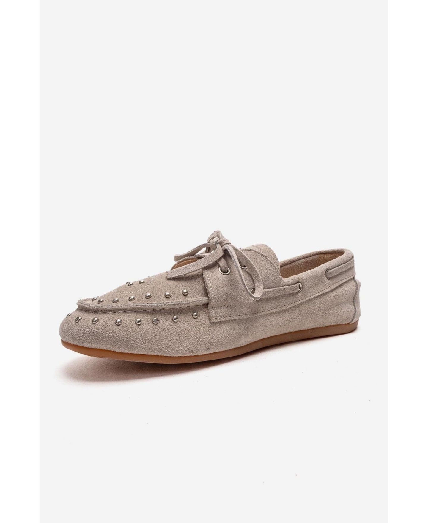 Женские туфли Forever & Always Shoes Cuesta Leather Lace Up Loafer, цвет: Бежевый замшевый — фото 7