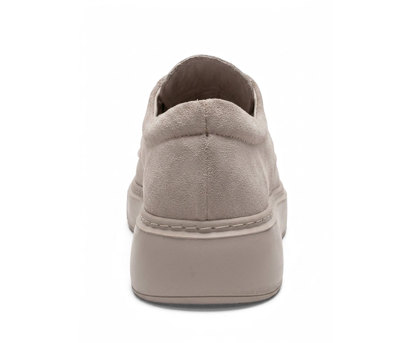 Женские кожаные кроссовки Forever & Always Shoes Mareon на шнуровке, цвет: Бежевый замшевый — фото 3