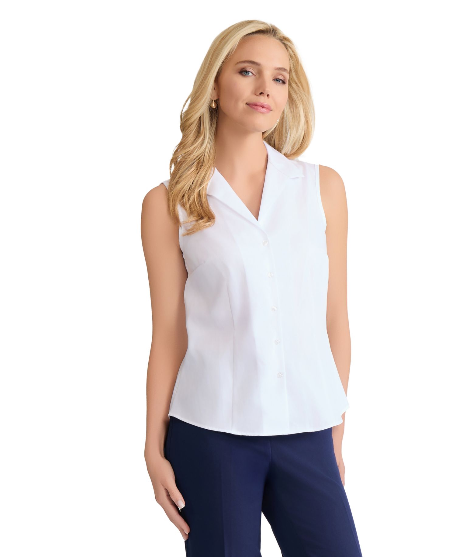 Women's Cotton Easy-Care Sleeveless Shirt