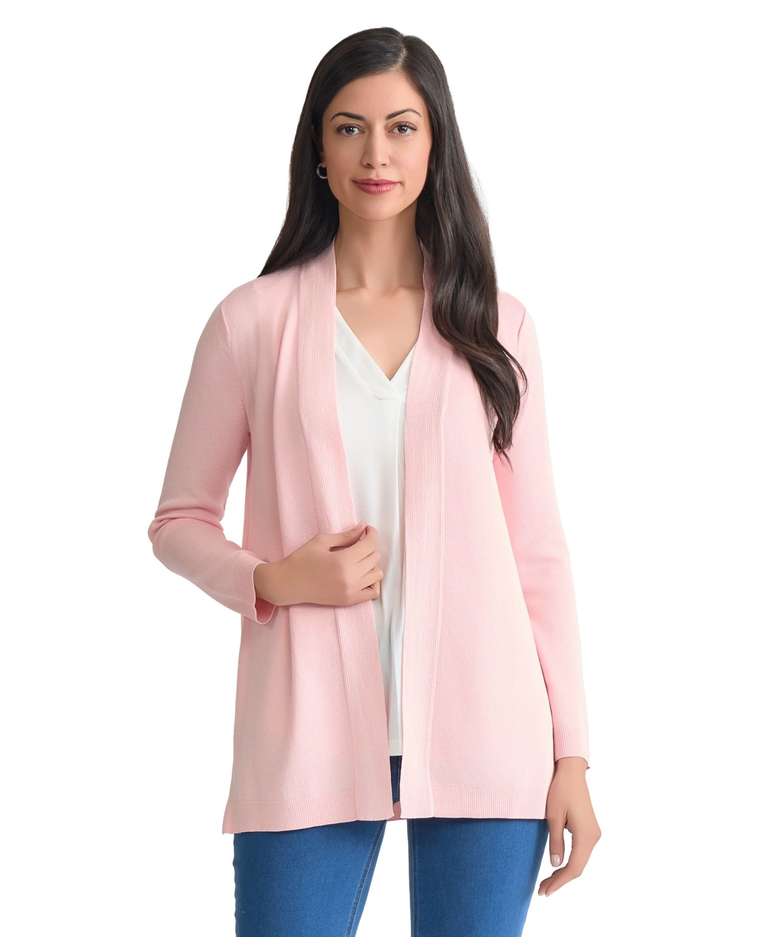 Petite Icon Open-Front Relaxed Cardigan
