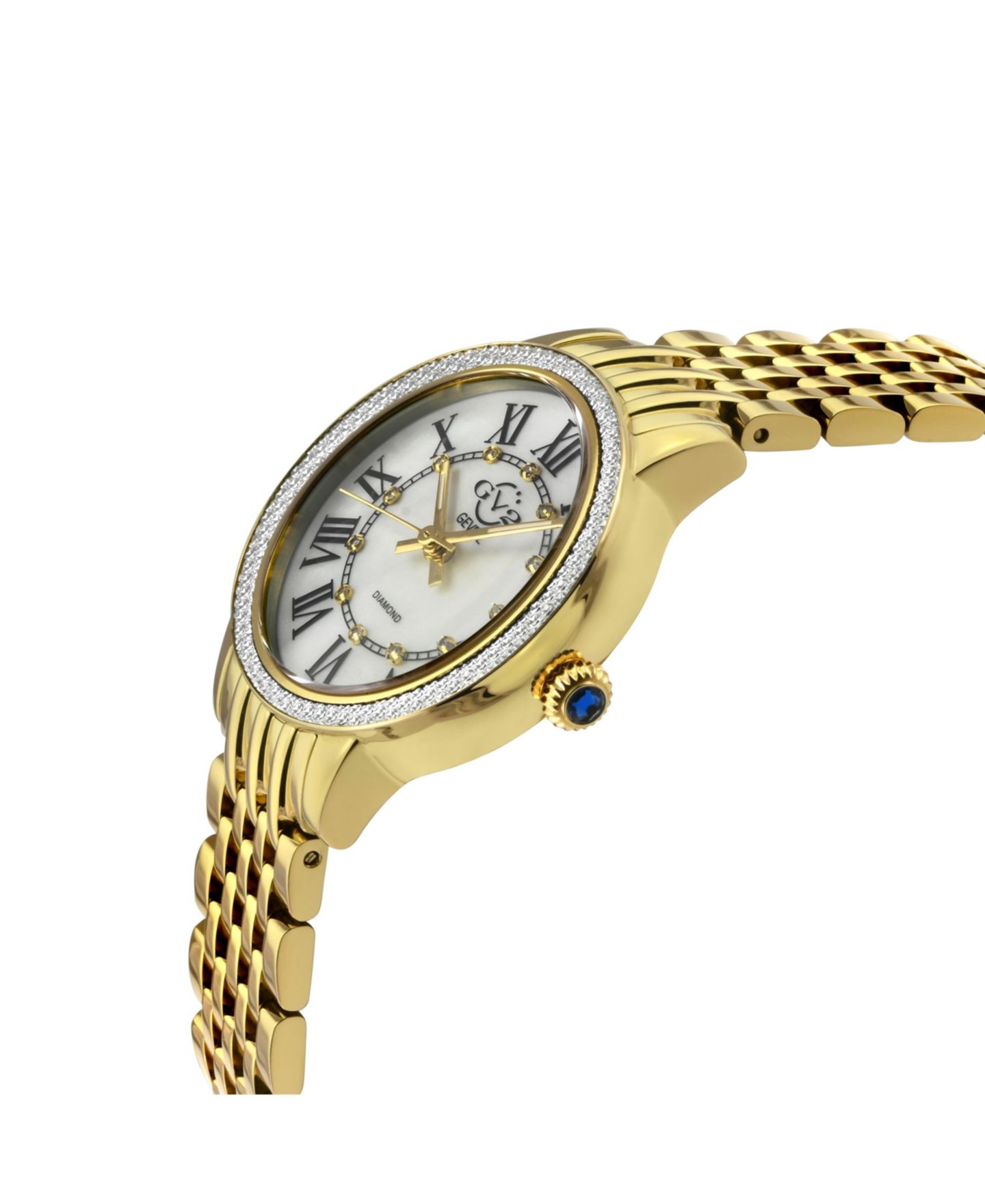 Женские часы GV2 by Gevril Amalfi Swiss Quartz Diamond Silver Stainless Steel Bracelet Watch — фото 2
