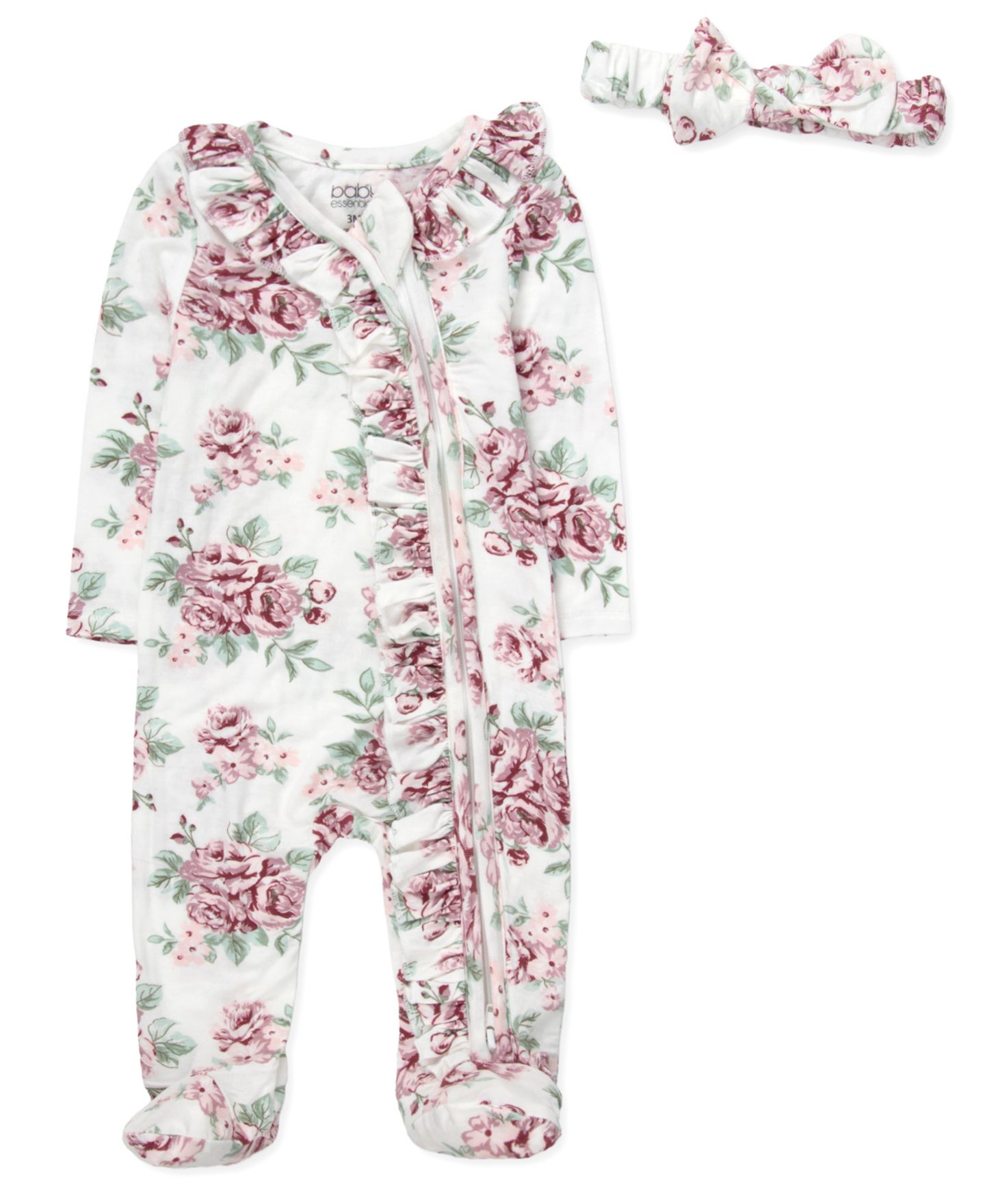 Детский набор Baby Essentials Floral: комбинезон, одеяло, повязка и табличка, цвет: Розовый — фото 2