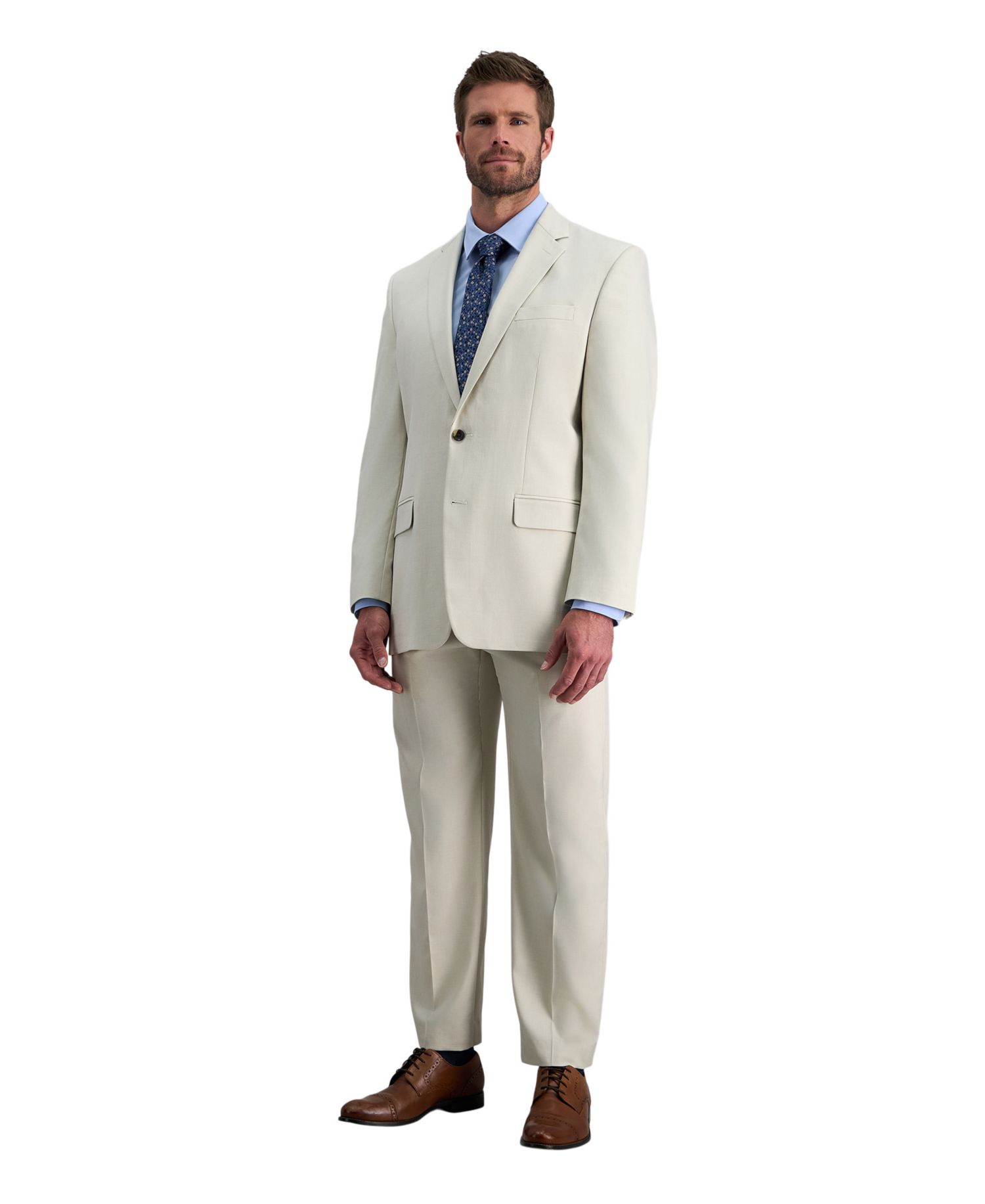 Men's Premium Stretch Classic-Fit Flat Front Suit Pants