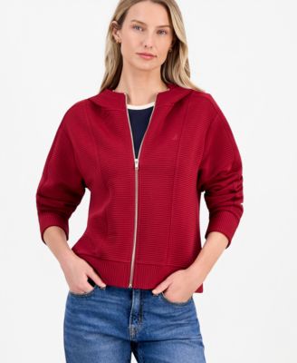 Women's Ottoman-Stitched Zippered Hoodie