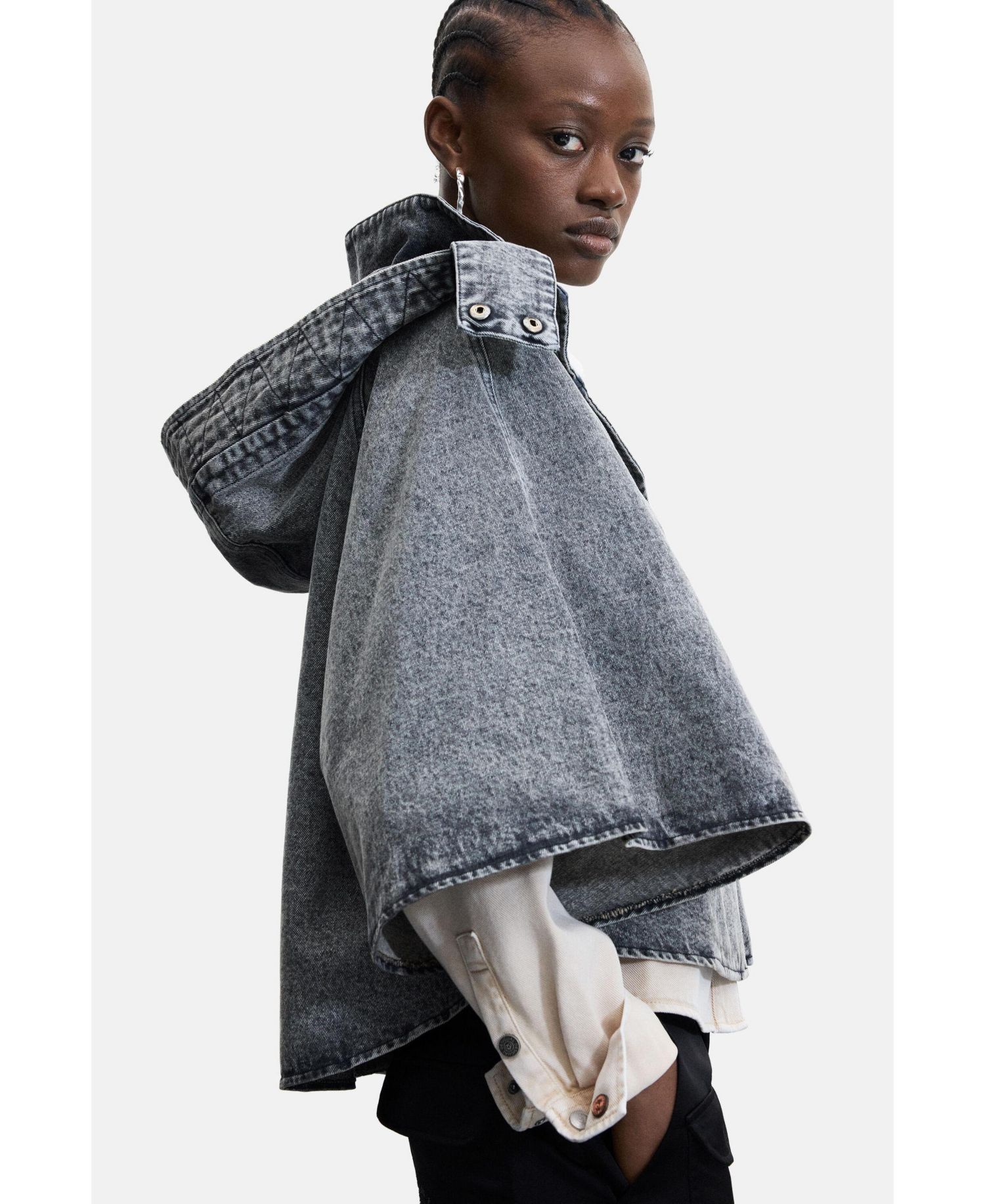 Women's Poncho denim 100% cotton