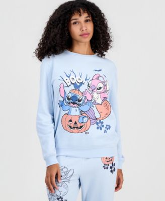 Juniors' Stitch Halloween Fleece Crewneck Pullover