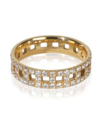 Yellow Gold Diamond Tiffany T Wide Ring