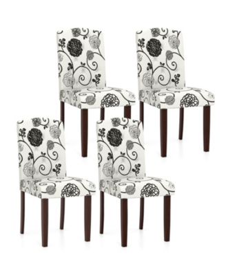 Wooden Dining Chair with Rubber Wood Legs Padded Seat S Springs, Kitchen