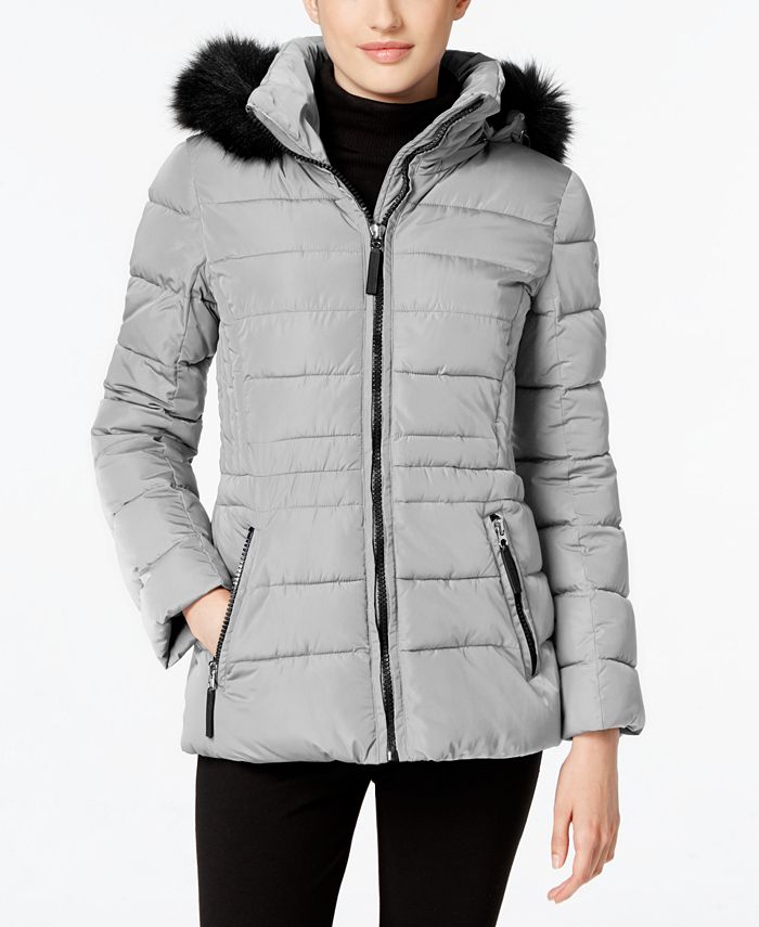 Psychologisch Slordig Zeker Calvin Klein Water-Resistant Hooded Faux-Fur-Trim Puffer Coat & Reviews -  Coats & Jackets - Women - Macy's