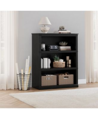 3 Tier Bookcase, Low Bookcase Wooden 3 Shelf Bookcase for Home Office, Living Room, Bed Room