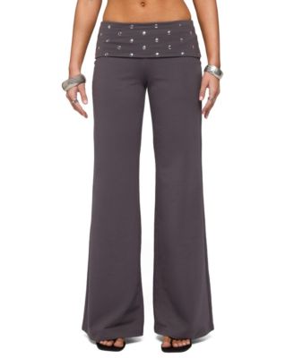 Women's Breanna Studded Foldover Wide Leg Pants