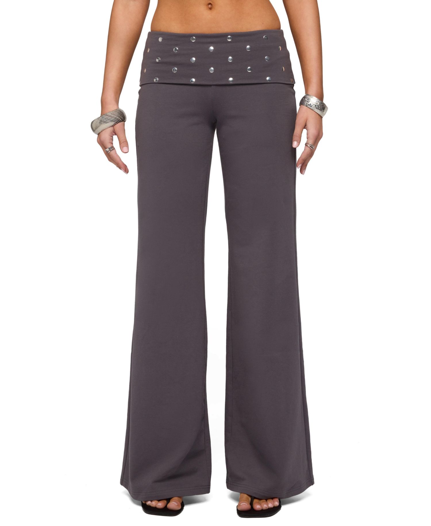 Women's Breanna Studded Foldover Wide Leg Pants