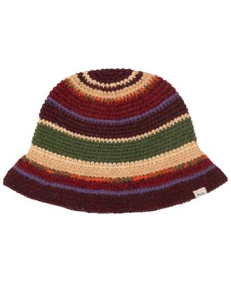 Men's Crochet Stripe Bucket Hat