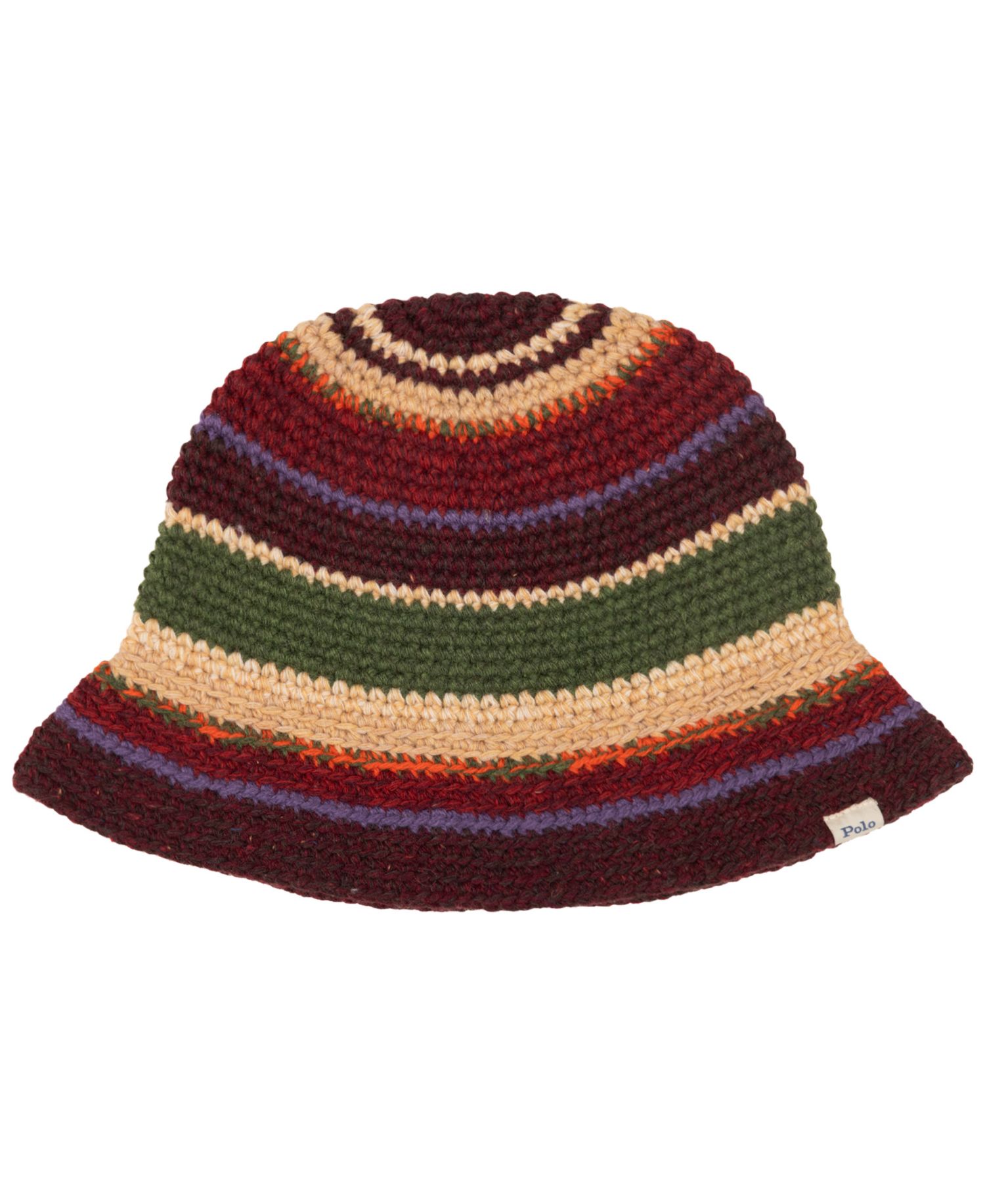 Men's Crochet Stripe Bucket Hat