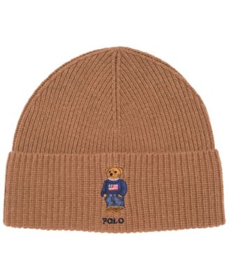 Men's Solid Flag Bear Beanie