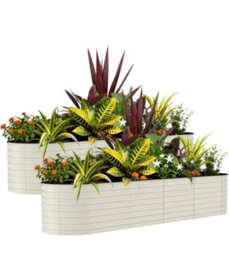 2-Pack 8x2x2FT Galvanized Raised Garden Bed, Metal Planter Boxes for Vegetables Flowers Herbs, Rust-Resistant Outdoor Garden Beds