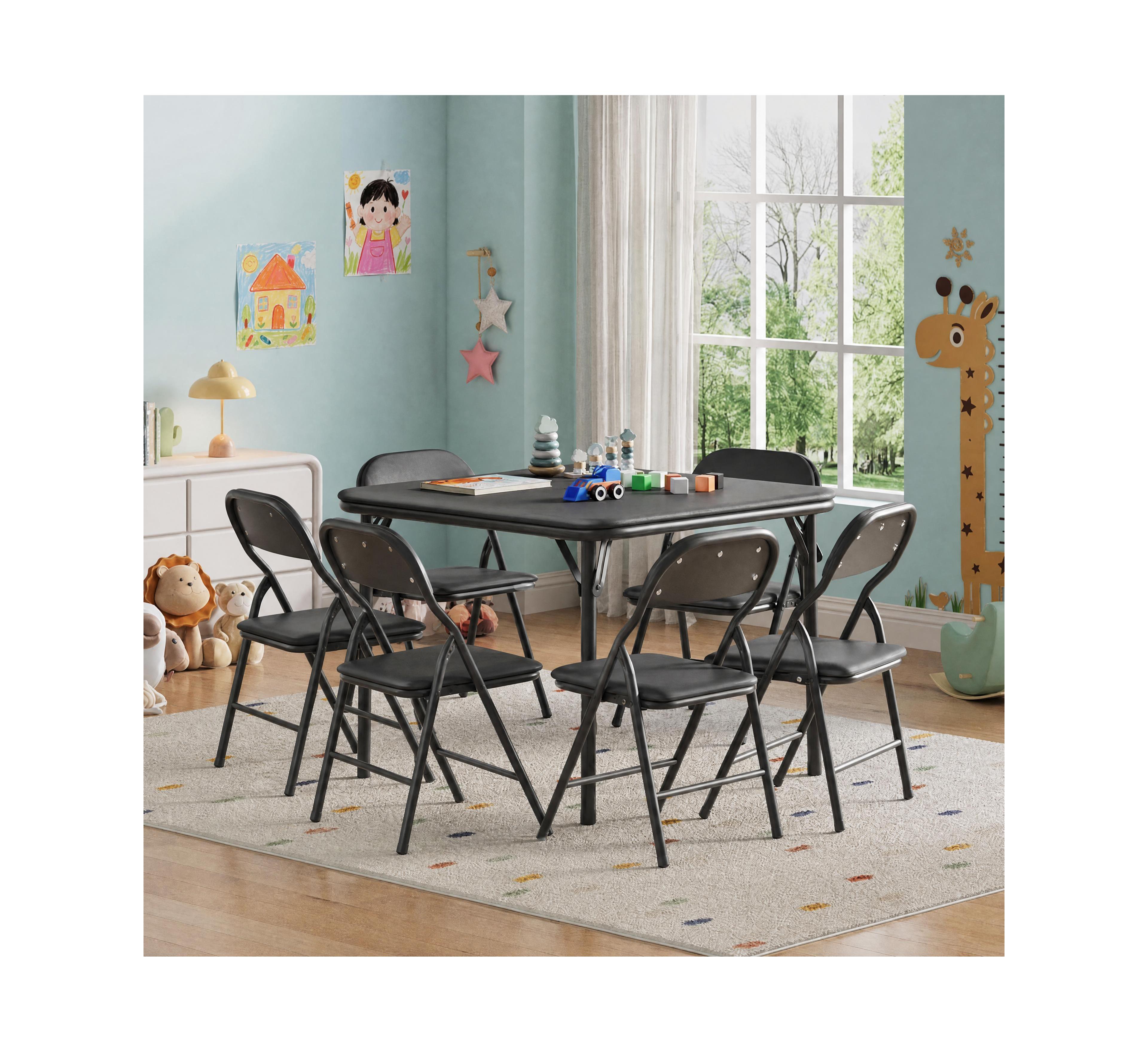 homfan 6 Piece Folding Kids Chairs Set, Children Activity Set for Dining Room,Daycare,Classrooms(No Table)
