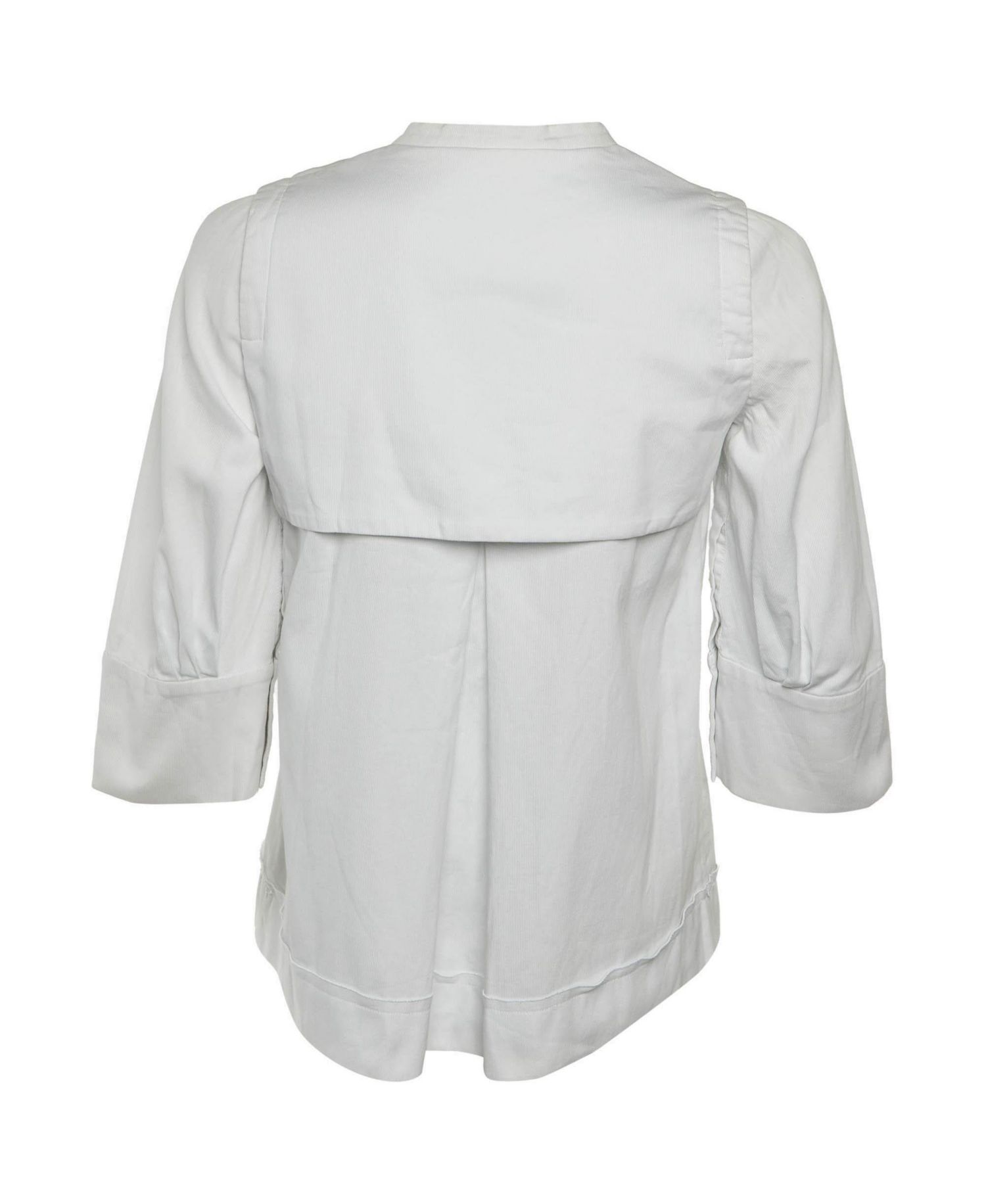 Women's Cotton Ruffled Bead-Button Blouse