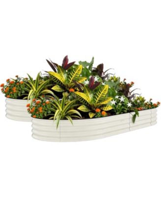 2-Pack 10x4x1.5FT Galvanized Raised Garden Bed, Metal Planter Boxes for Vegetables Flowers Herbs, Rust-Resistant Outdoor Garden Beds