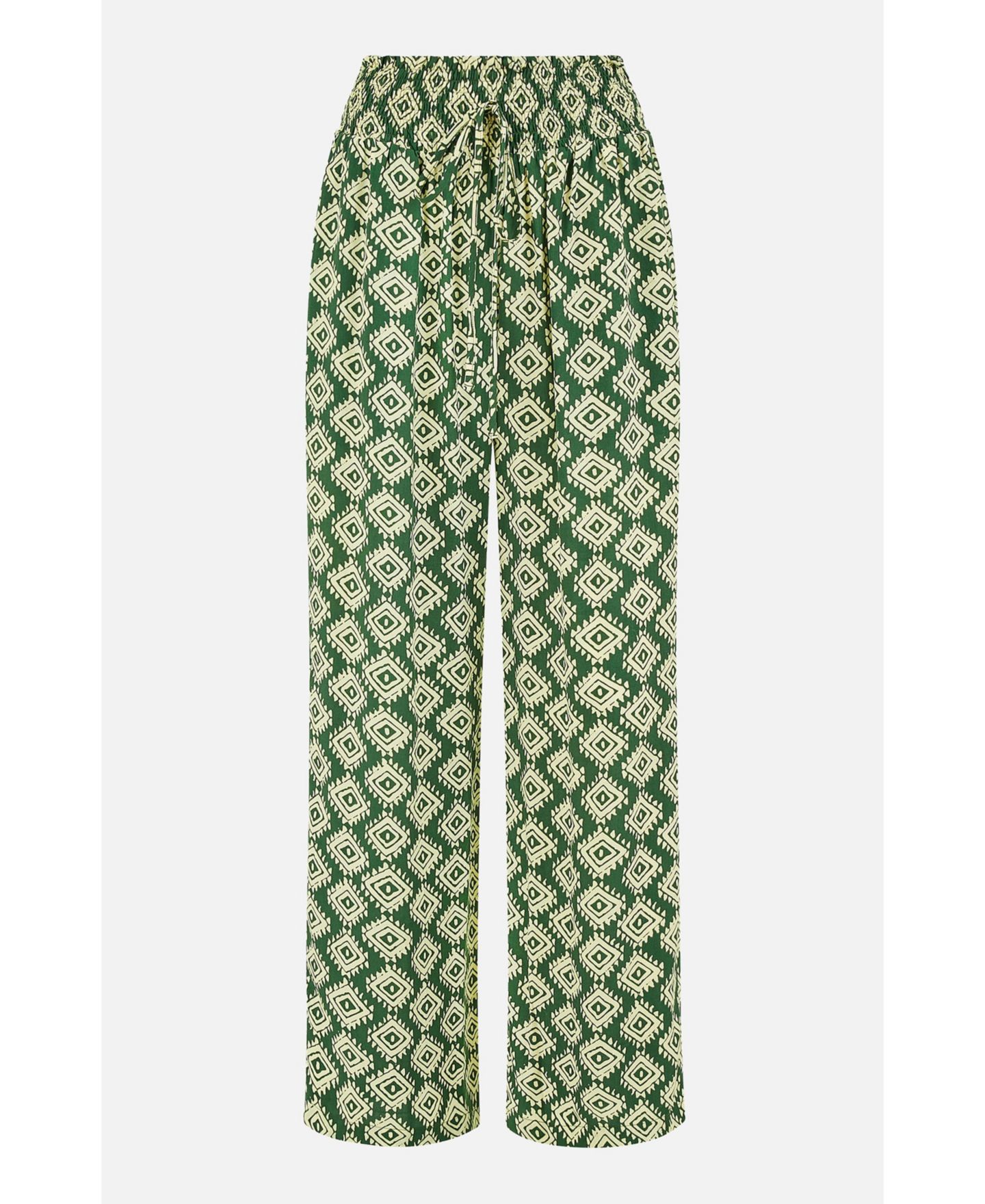 Женские брюки Yumi Geo Print Relaxed Fit, цвет: Зелёный — фото 5