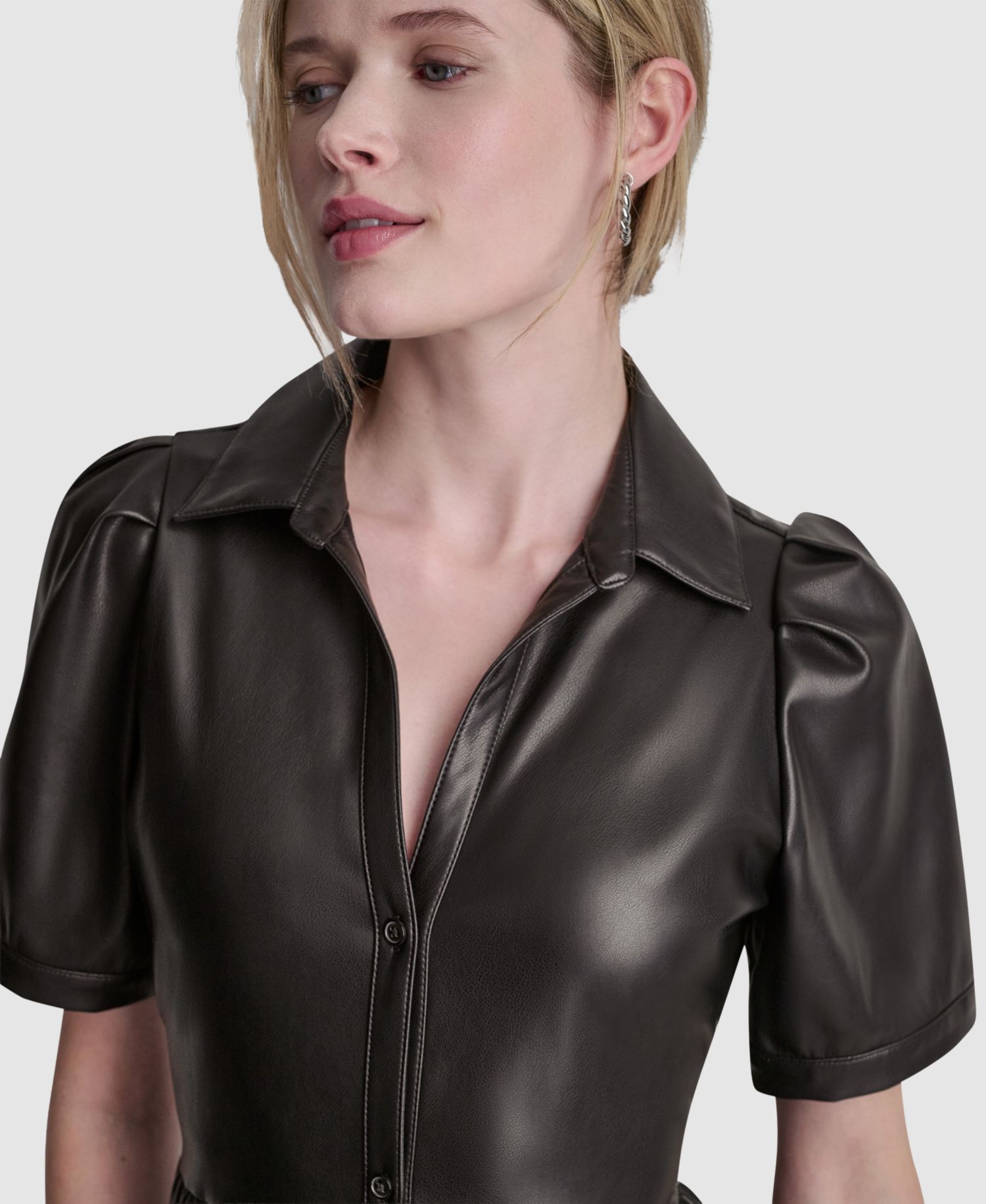 Women's Button-Front Tiered Dress