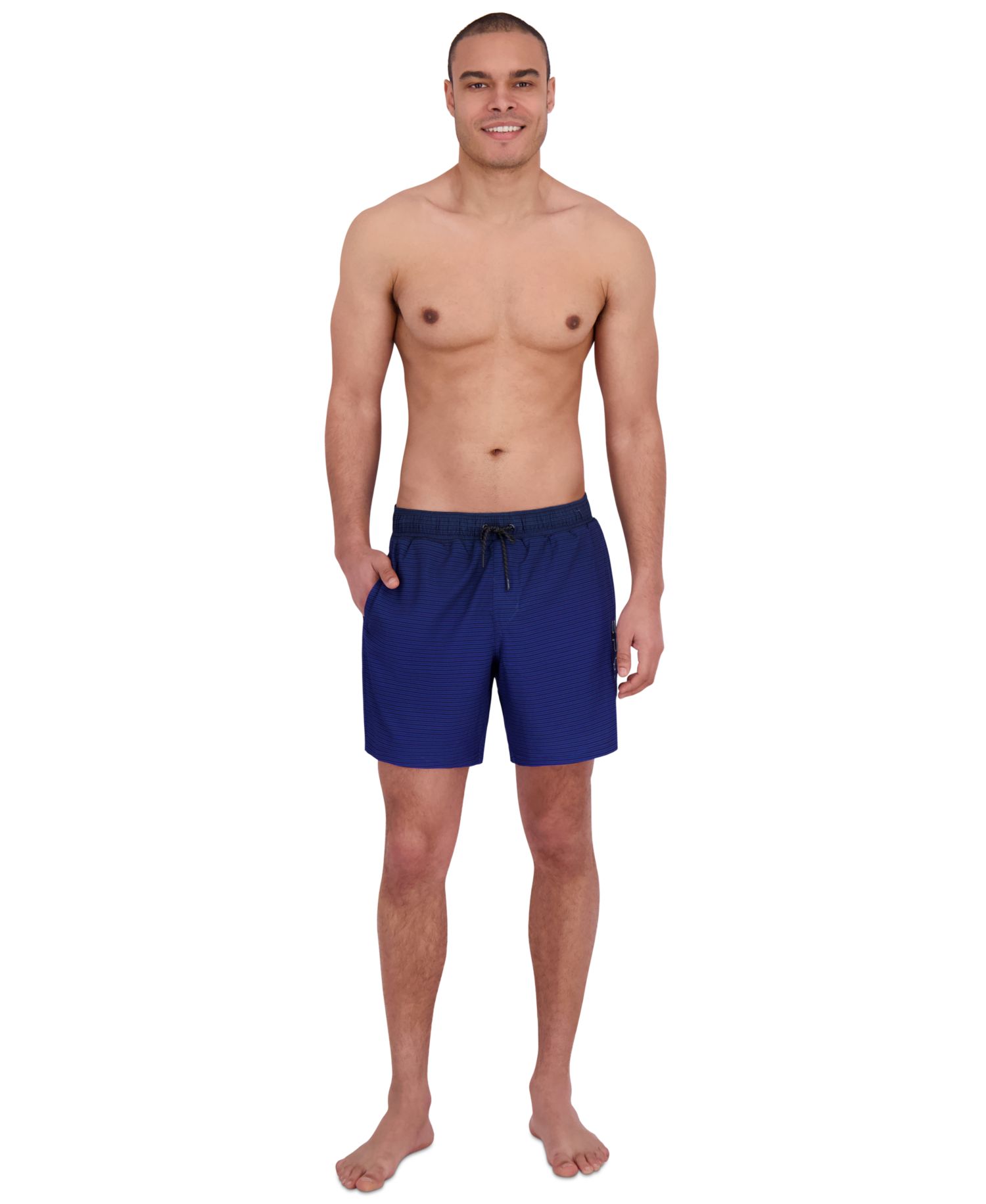 Men's Gradient Stripe Printed 7" Volley Swimsuit
