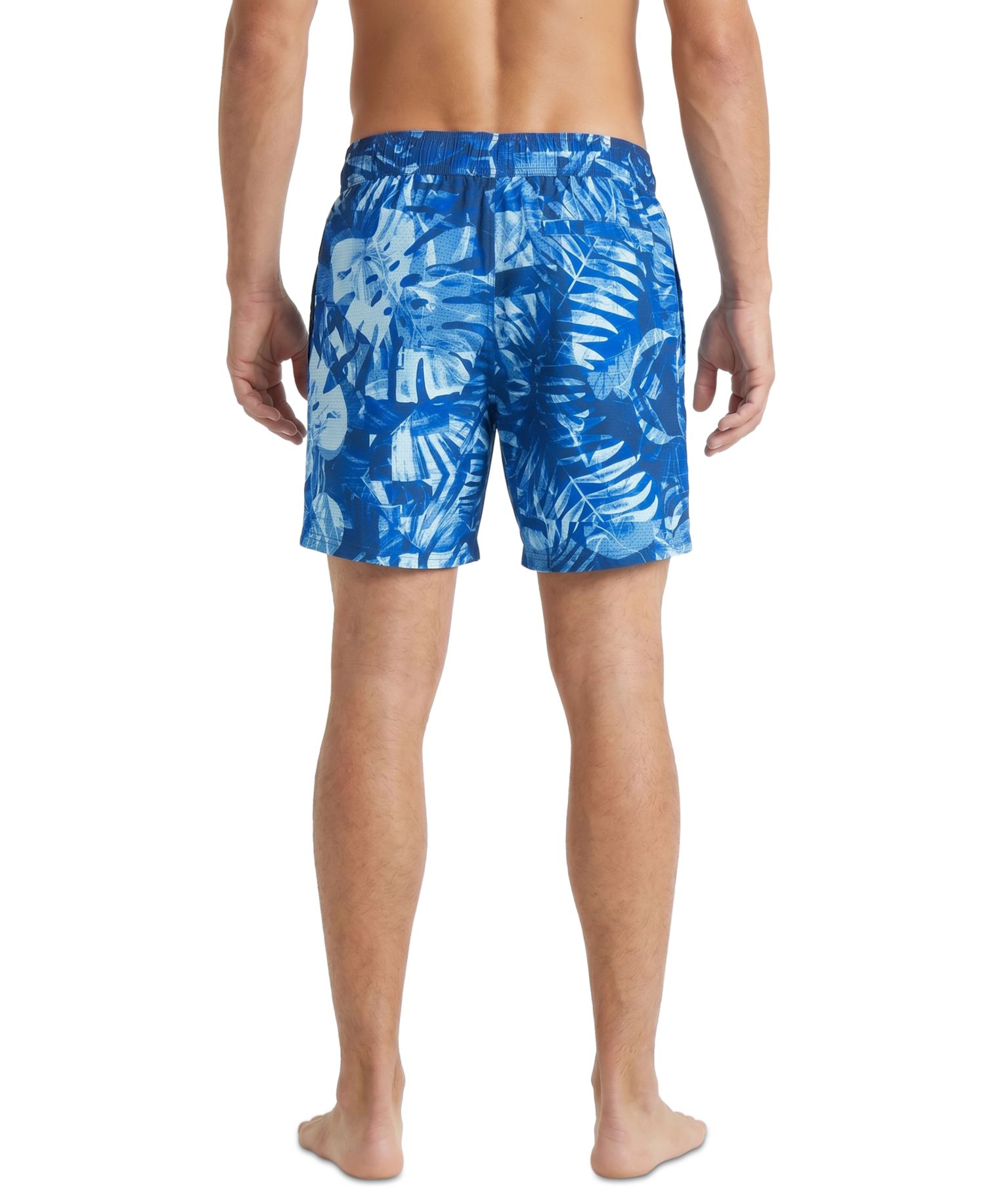 Men's Patchwork Palm Printed 7" Volley Swimsuit