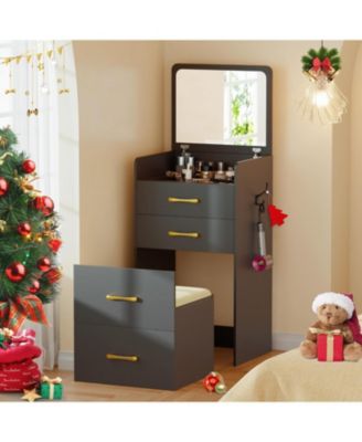 3 in 1 Vanity Desk with Flip Top Mirror for Bedroom