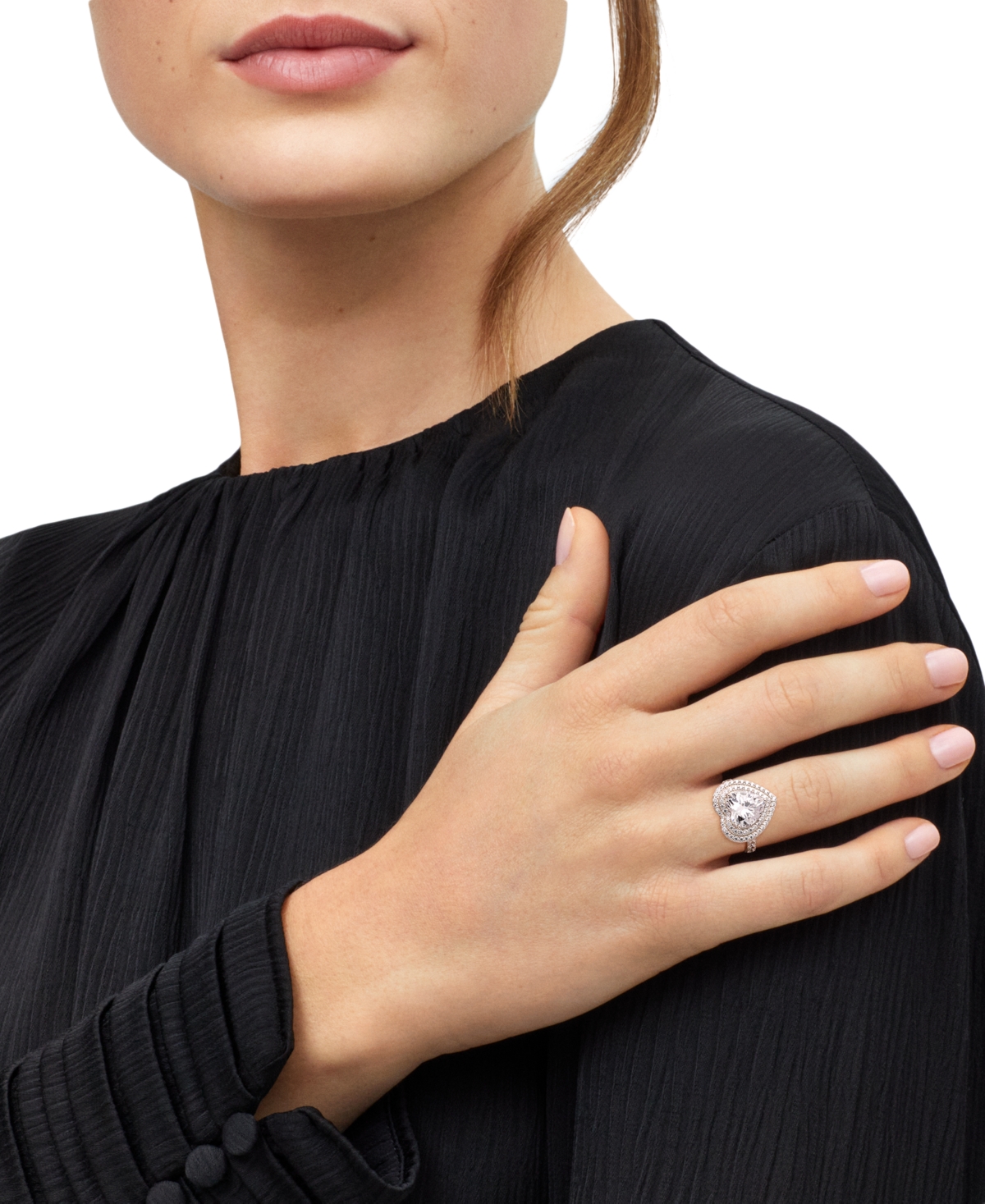 Arabella White Cubic Zirconia Ring in Sterling Silver Rhodium