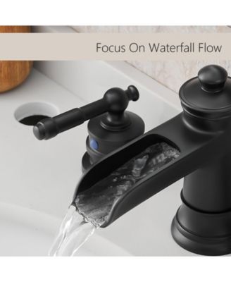 Bathroom Faucets for Sink 3 Hole Widespread Bathroom Sink Faucet with Pop Up Drain Double Lever Handle Faucet