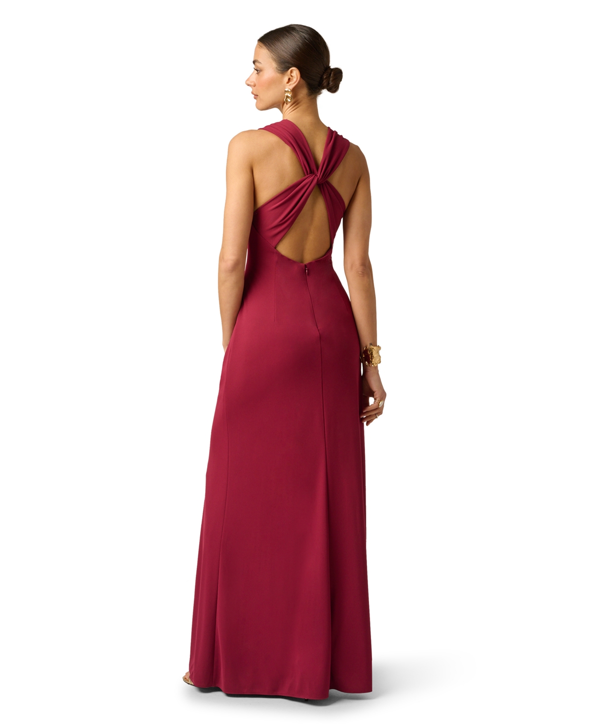 Adrianna Women's Artisan Plunge V-Neck Draped Ball Gown
