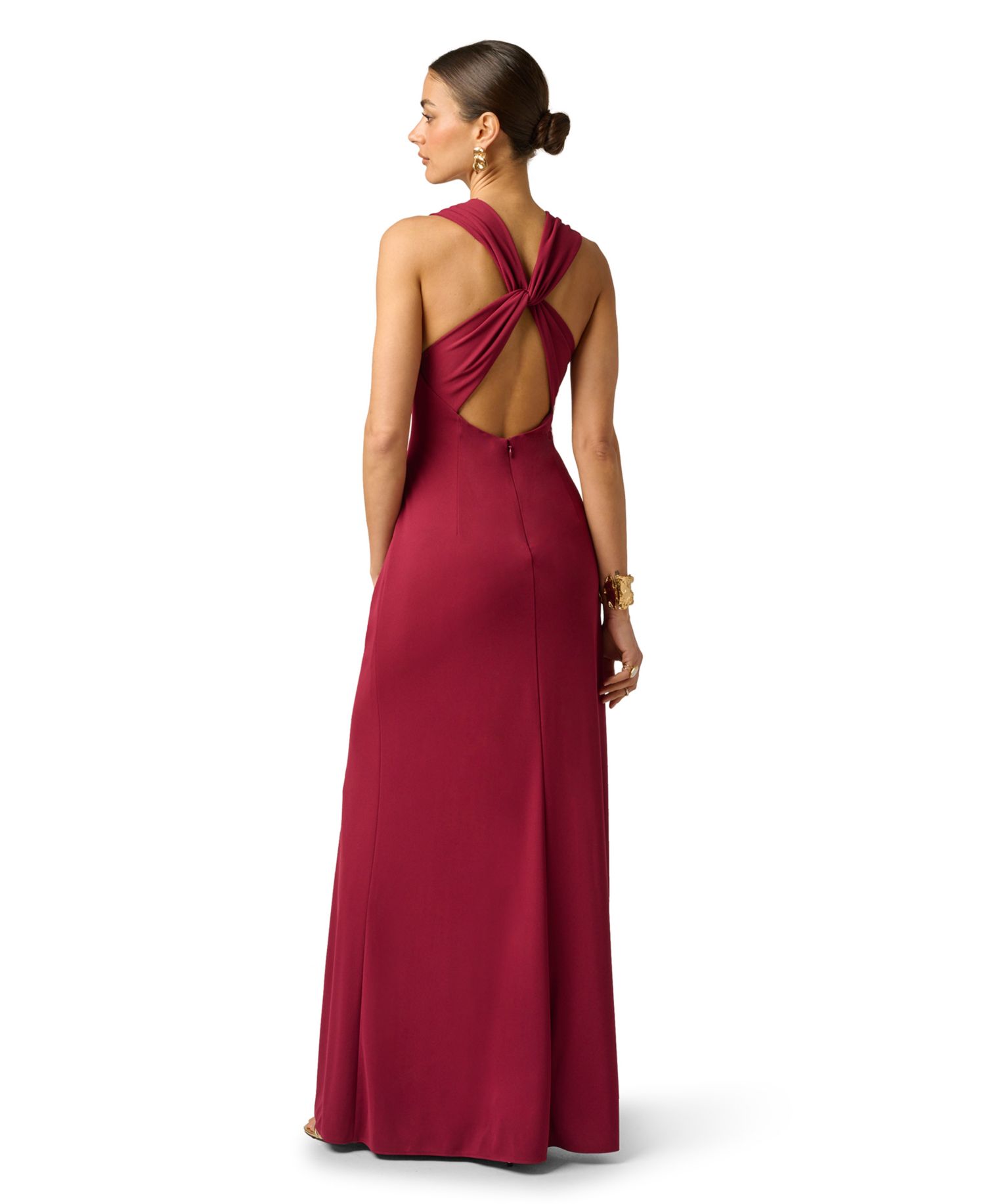 Women's Artisan Plunge V-Neck Draped Ball Gown