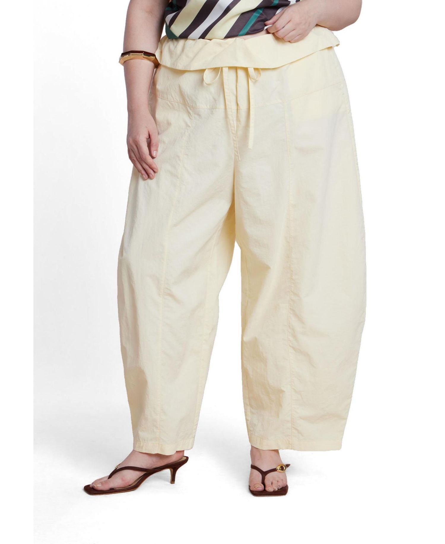 Plus Size Foldover Tie Waist Pant