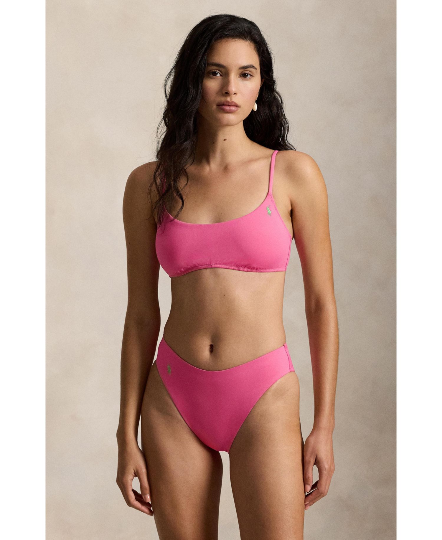 Women's Embroidered Pony Bikini Swimsuit Top