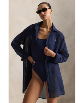 Women's Boyfriend Shirt Swimsuit Cover Up
