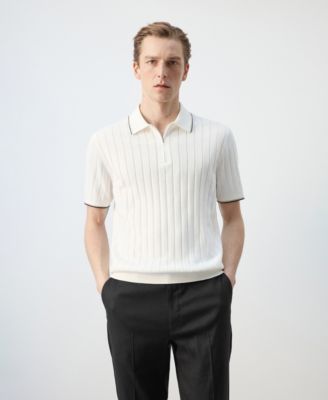 Men's Fine-Knit Zipper Polo Shirt