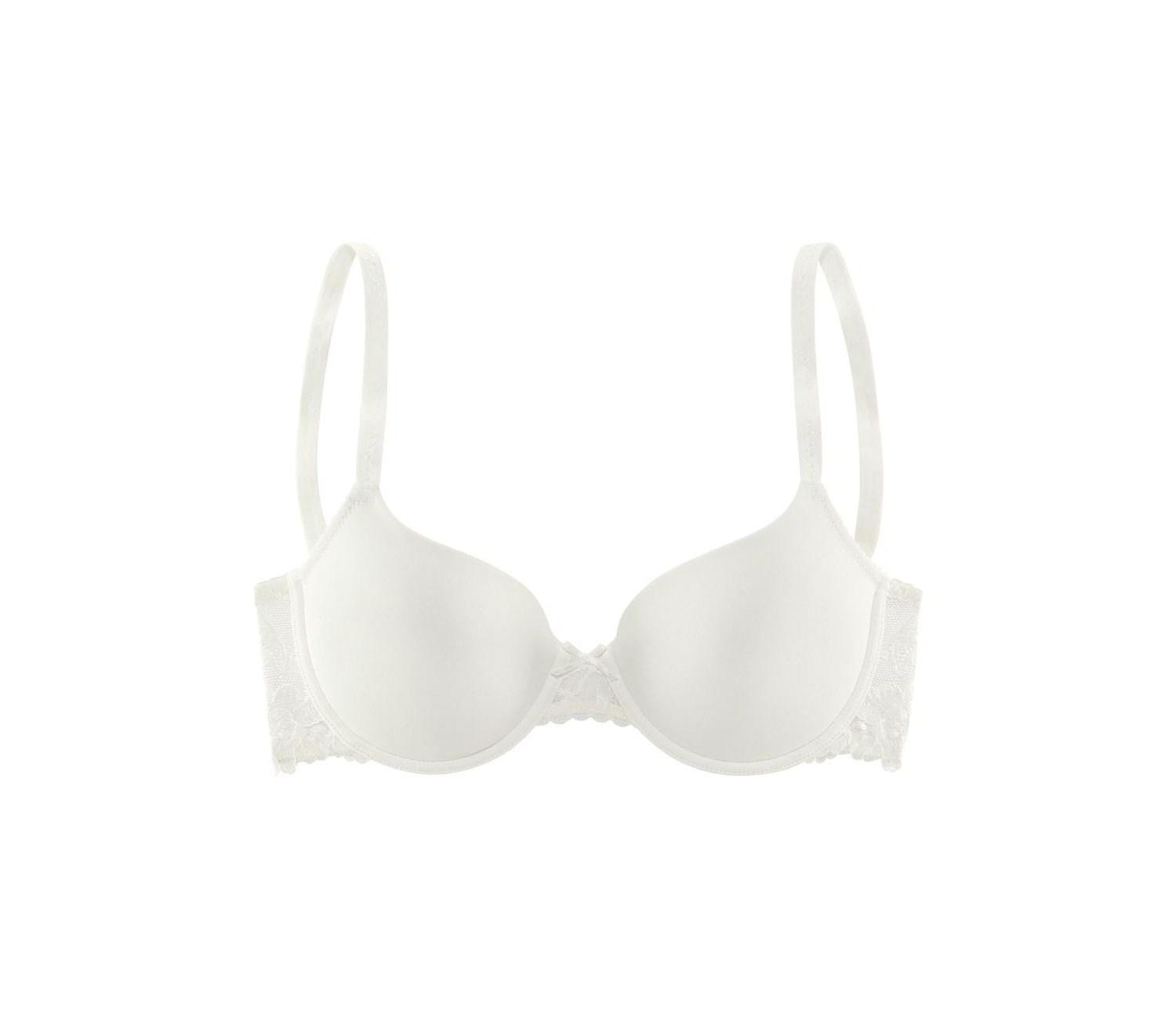 Women's Floral Print Lace Detail Underwire Lightly Padded T-Shirt Bra