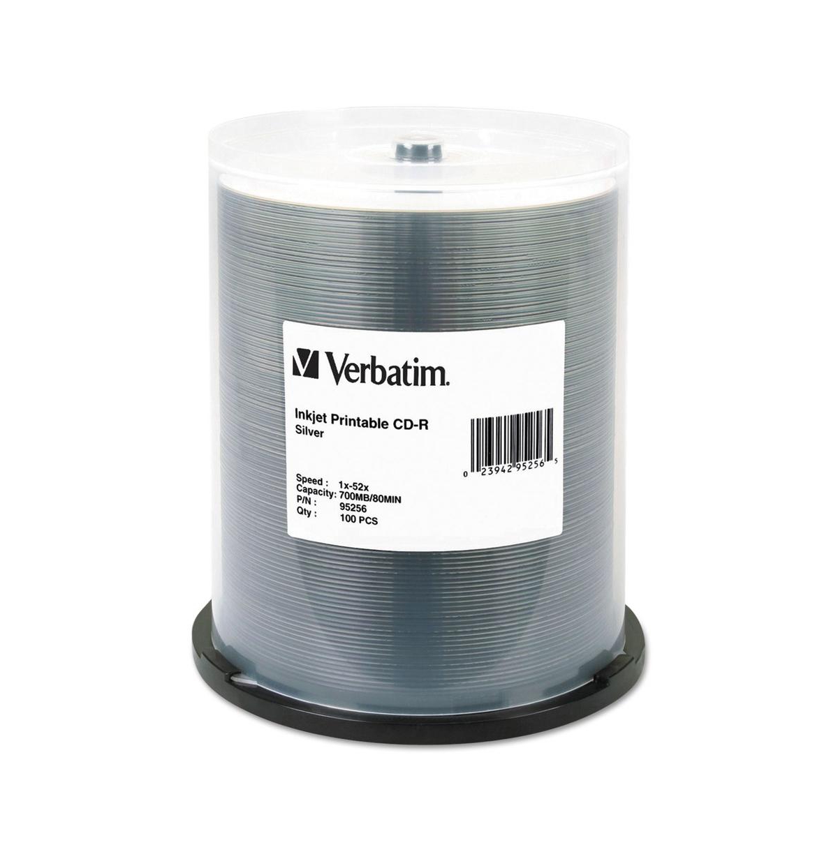 Verbatim 95256 700 Mb80 min 52x Spindle Cdr Printable Recordable Disc  Silver