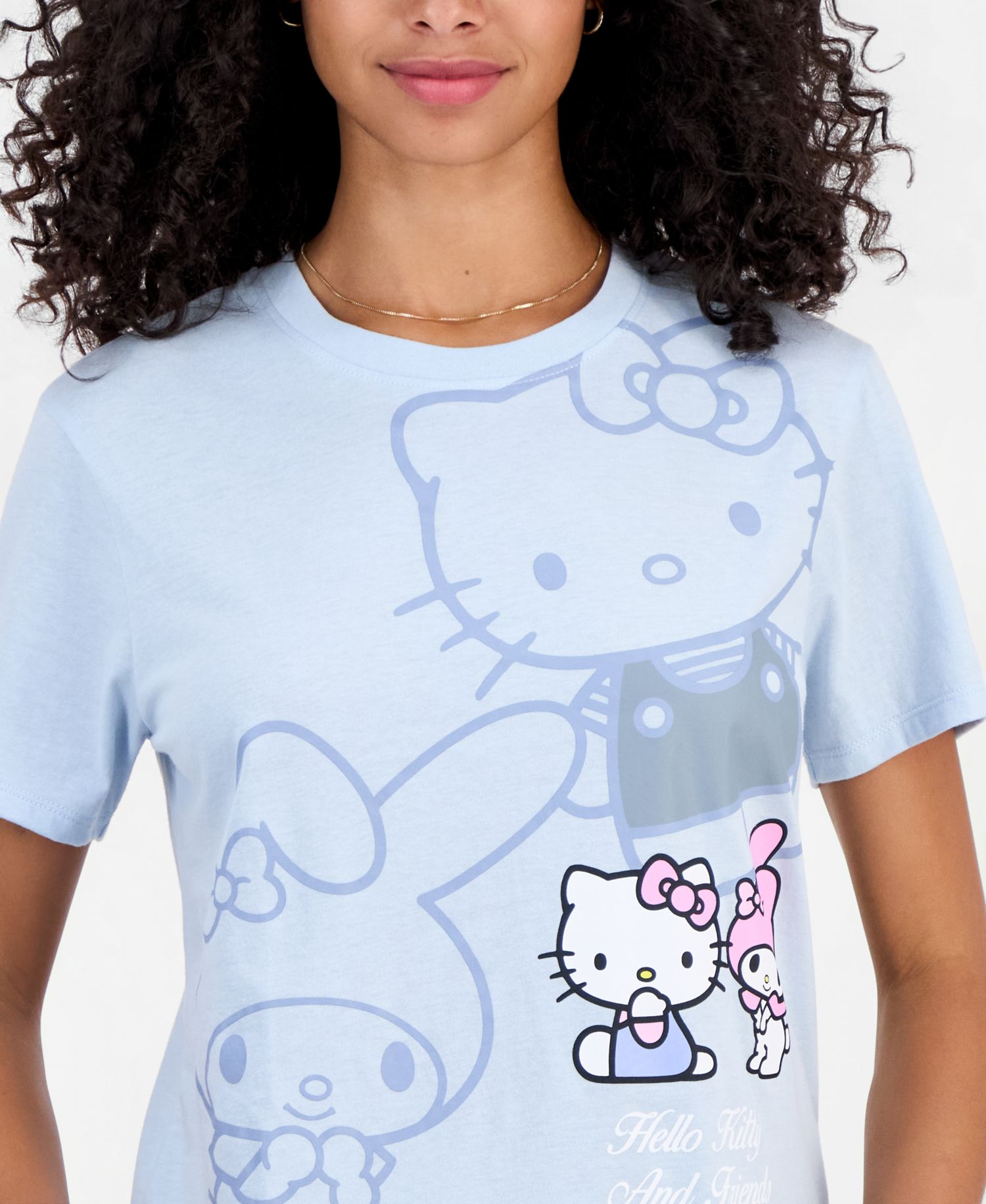 Juniors' Hello Kitty & My Melody Crewneck Tee